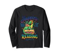Happier When I'm Reading Book Dragon Long Sleeve T-Shirt