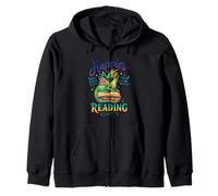 Happier When I'm Reading Book Dragon Zip Hoodie