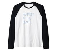 Happiest at the Beach Love Vacation Summer Sand Dollar Raglan Baseball Tee