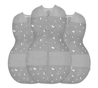 Happiest Baby Sleepea 5-Second Swaddle - 100% Organic Cotton Baby Swaddle Blanket - Doctor Designed Promotes Healthy Hip Development - 3-Pack Newborn Bundle (Graphite Planets, 2 x Small, 1 x Medium)