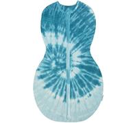 Happiest Baby Sleepea 5-Second Swaddle - 100% Organic Cotton Baby Swaddle Blanket - Doctor Designed Promotes Healthy Hip Development (Tie Dye Blue, X-Large)