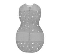 Happiest Baby Sleepea 5-Second Swaddle - 100% Organic Cotton Baby Swaddle Blanket - Doctor Designed Promotes Healthy Hip Development (Graphite Planets, Large)