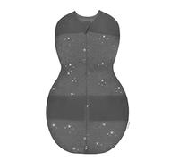 Happiest Baby Sleepea 5-Second Swaddle - 100% Organic Cotton Baby Swaddle Blanket - Doctor Designed Promotes Healthy Hip Development (Charcoal Stars, Large)