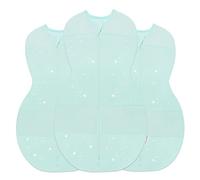 Happiest Baby Sleepea 5-Second Swaddle - 100% Organic Cotton Baby Swaddle Blanket - Doctor Designed Promotes Healthy Hip Development - 3-Pack Newborn Bundle (Teal Stars, 2 x Small, 1 x Medium)