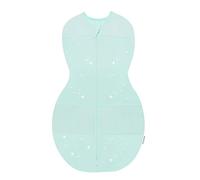 Happiest Baby Sleepea 5-Second Swaddle - 100% Organic Cotton Baby Swaddle Blanket - Doctor Designed Promotes Healthy Hip Development (Teal Stars, Large)
