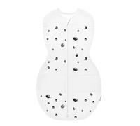 Happiest Baby Sleepea 5-Second Swaddle - 100% Organic Cotton Baby Swaddle Blanket - Doctor Designed Promotes Healthy Hip Development (Ivory Planets, Medium)