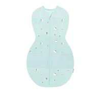 Happiest Baby Sleepea 5-Second Swaddle - 100% Organic Cotton Baby Swaddle Blanket - Doctor Designed Promotes Healthy Hip Development (Teal Planets, Large)