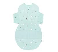 Happiest Baby SNOO Sleep Sack - 100% Organic Cotton Baby Swaddle Blanket - Doctor Designed Promotes Healthy Hip Development (Teal Planets, Large)