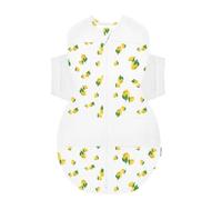 Happiest Baby SNOO Sleep Sack - 100% Organic Cotton Baby Swaddle Blanket - Doctor Designed Promotes Healthy Hip Development (Ivory Lemons, Large)