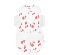 Happiest Baby SNOO Sleep Sack - 100% Organic Cotton Baby Swaddle Blanket - Doctor Designed Promotes Healthy Hip Development (Ivory Strawberries, Large)