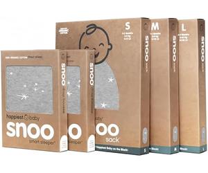 Happiest Baby The Big Bundle 100% Organic Cotton - Includes 3 SNOO Sacks and 2 SNOO Bassinet Fitted Sheets (Graphite Stars)