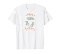 Happiest By The Sea Beach Vacation Umbrella Chairs T-Shirt