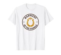 Happiest in the Saddle Horseback Riding Equestrian T-Shirt