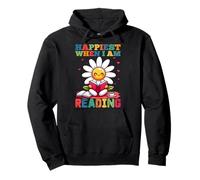 Happiest when I'm reading - Cute Book Reader Lover Bookworm Pullover Hoodie