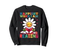 Happiest when I'm reading - Cute Book Reader Lover Bookworm Sweatshirt