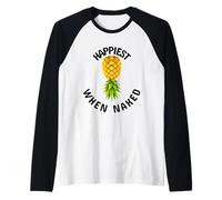 Happiest When Naked Swinger Lifestyle Naughty Adult Humor Raglan Baseball Tee