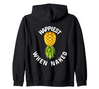 Happiest When Naked Swinger Lifestyle Naughty Adult Humor Zip Hoodie
