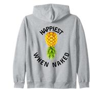 Happiest When Naked Swinger Lifestyle Naughty Adult Humor Zip Hoodie
