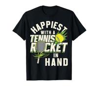 Happiest with A Racket Sports Tennis Player Lover T-Shirt