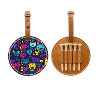 happily Black Printed golf tee storage bag - portable design, easy to organize tee, Brown, One Size