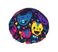 happily Double layer women's shower cap, reusable, large size design suitable for all hair lengths, suitable for girls, spa and home salon use.
