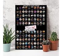 happily ever after 100 Dates Scratch Off Poster Couple’s Bucket List Valentine's Day Idea (42 x 59.4 cm) Creative Date Night Posters with Adventurous Dates and Fun Challenges