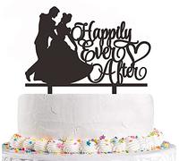 Happily Ever After Cake Topper - Bride and Groom Embrace Dance Cake Topper for Wedding Engagement Bridal Shower Bachelorette Party Decorations