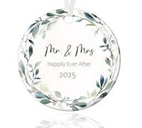Happily Ever After Gift,Personalised Engagement Wedding Mr & Mrs Gifts for Couple, Acrylic Plaque Ornament for Newlyweds,Engagement Gifts,Wedding G/ifts, En/gagement Present,Christmas decorations