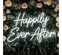 Happily Ever After Neon Sign, Neon Wedding Sign LED Light Up Letters Neon Light for Wall Decor Home Bedrooom Wedding Engagement Bachelorette Bridal Shower Party Decor