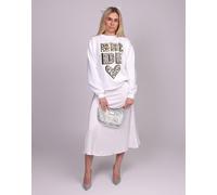 Happily Ever Black and Gold Wild Leopard Bride Sweatshirt In White SewThoughtless White M/L
