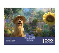 Happily Jigsaw Puzzles Funny Dog 1000pcs Challenge - This Dog Jigsaw Puzzles for Adults Is A Visual Treat - A Premier Dog Puzzle for Dedicated Enthusiasts 52x38cm/1000pcs
