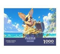 Happily Jigsaw Puzzles Funny Dog 1000pcs Challenge - This Dog Jigsaw Puzzles for Adults Is A Visual Treat - A Premier Dog Puzzle for Dedicated Enthusiasts 52x38cm/1000pcs