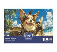 Happily Jigsaw Puzzles Funny Dog 1000pcs Challenge - This Dog Jigsaw Puzzles for Adults Is A Visual Treat - A Premier Dog Puzzle for Dedicated Enthusiasts 38x26cm/1000pcs