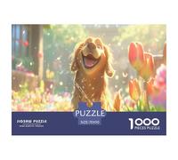 Happily Jigsaw Puzzles Funny Dog 1000pcs Challenge - This Dog Jigsaw Puzzles for Adults Is A Visual Treat - A Premier Dog Puzzle for Dedicated Enthusiasts 70x50cm/1000pcs