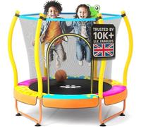 Happin® 55” Toddler Trampoline, Indoor & Outdoor, Ages 1-6, 5FT Kids, Ultra Safe Kids Trampoline with Safety Enclosure Net, Perfect for Toddler Boys & Girls