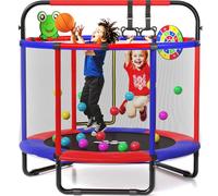 Happin® 55” Toddler Trampoline, Indoor & Outdoor, Ages 1-6, 5FT Kids, Ultra Safe Rebounder Trampoline for Kids with Safety Enclosure Net, for Toddler Boys & Girls