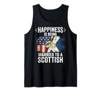 Happiness Being Married Scottish Country Roots Flag Scotland Tank Top