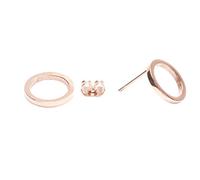 Happiness Boutique Women Open Circle Stud Earrings in Rose Gold | Minimalist Geometric Round Circle Earrings Titanium Jewellery