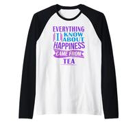 Happiness Came from Tea Lover Infusion Quote Raglan Baseball Tee