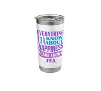 Happiness Came from Tea Lover Infusion Quote Stainless Steel Insulated Tumbler