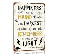 Happiness Can Be Found Even in the Darkest Metal Tin Sign Vintage Magic sign for Man Caves Pubs Bedroom Living room Wall Decoration for Wizard Theme Lovers 8x12 Inch
