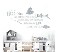 Happiness can be Found Even in the Darkest of Times - Book Quote Decal Wall Sticker [Large] [Silver]