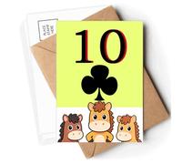 Happiness Club 10 Poker Postcards Envelopes Cards Mailing Year Horse