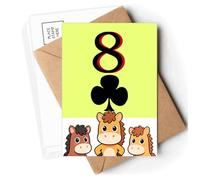Happiness Club 8 Poker Postcards Envelopes Cards Mailing Year Horse