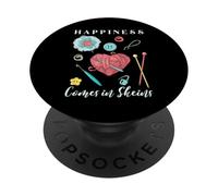 Happiness Comes in Skeins Cute Knitting and Crochet PopSockets Adhesive PopGrip