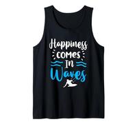 Happiness Comes in Waves - Surfing Life Motivation Art Tank Top