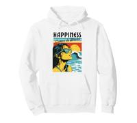 Happiness Comes in Waves Womens Cool Retro Vintage Pullover Hoodie