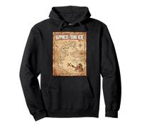 Happiness Found Here Vintage Pirate Map Crab Pullover Hoodie