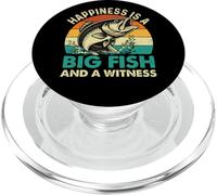 Happiness Is A Big Fish And A Witness - Fishing Fisherman PopSockets PopGrip for MagSafe