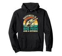 Happiness Is A Big Fish And A Witness - Fishing Fisherman Pullover Hoodie